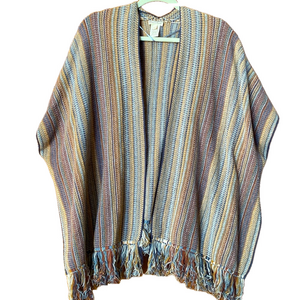 $98 Hem & Thread one size poncho cool tones one size s m l xl